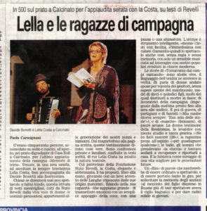 Davide Bonetti accompagna Lella Costa al festival Acque e Terre